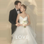 韩式显瘦婚纱吊带公主蓬蓬裙，森系网红款新娘结婚出门纱旅拍仙