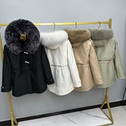 派克服女2023时尚韩版皮草外套，大衣獭兔内胆可拆卸皮毛一体冬