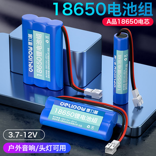 德力普18650锂电池组3.7v大容量，扩音器收音机唱戏机12v可充电7.4v