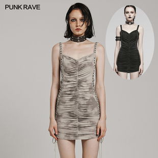 小破亚文化 PUNK RAVE pr朋克状态原创小众女装 性感街头连衣裙