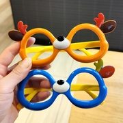 宝宝眼镜框可爱鹿角儿童硅胶，玩具无镜片眼镜超萌男童，女童装饰镜框