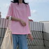 2023夏季棉质短袖t恤女宽松韩版网红ins潮粉色半袖上衣服女装