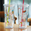 夏季吸管杯成人高颜值大容量塑料带吸管的杯子女学生韩版水杯子