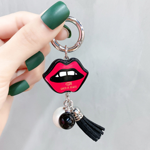 韩国进口graindebeaute可爱嘴唇红唇，包挂件(包挂件)手机挂件钥匙圈挂件