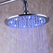 创意带灯led淋浴花洒25厘米，圆形发光喷头，10寸浴室全铜洗浴顶喷头