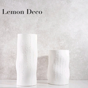 现代简约白色陶瓷花瓶摆间售楼处样板间客厅餐桌创意花器装饰品