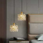 全铜轻奢卧室床头小吊灯，现代法式简约背景墙，吊灯创意个性美式灯具