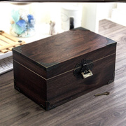 带锁收纳盒樟木复古带锁盒子香樟木密码，木箱木盒收纳木质实木储物