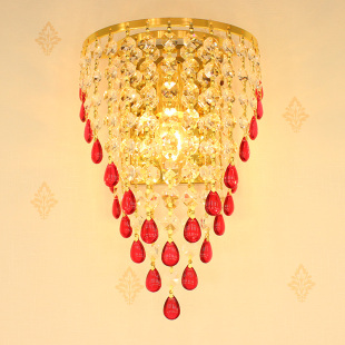 欧式现代简约创意水晶壁灯LED灯具客厅卧室床头过道 时尚墙灯