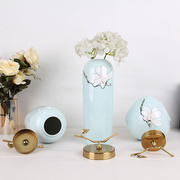 精美雕塑配饰简约现代家居摆件花卉，图案陶瓷工艺品花瓶