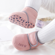 婴儿鞋子防掉0一1岁宝宝棉鞋学步鞋，软底3一6个月春秋季冬款加绒女