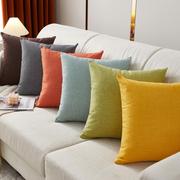 素色棉麻正方形抱枕靠垫纯色，沙发靠枕客厅，床头靠背垫抱枕套不含芯