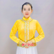 新疆维吾尔族民族表演舞蹈舞台广场，舞韩国绒长袖，上衣外挂外套马甲