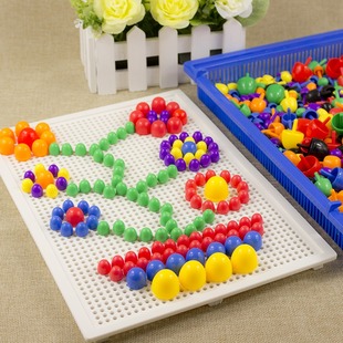 百变蘑菇钉组合拼图插板玩具蘑菇，丁积木(丁，积木)儿童益智3岁幼儿开发智力
