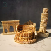 欧洲古建筑模型摆件成品意大利世界著名斗兽场比萨斜塔儿童房装饰