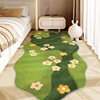 地毯床前毯苔藓卧室床边毯长条仿羊绒绿色花园沙发茶几垫防滑地垫