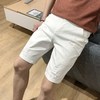 夏季白色牛仔短裤，男弹力破洞五分裤韩版修身潮大码休闲马裤