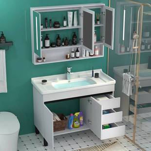 欧式实木浴室柜洗手洗脸池盆柜组合现代简约卫生间洗漱台卫浴镜柜