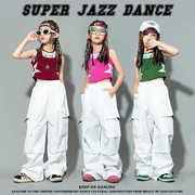 女童jazz爵士舞服女孩子洋气背心舞蹈练功服儿童现代舞表演服套装