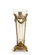 欧式美式水晶玻璃镶铜插花花瓶家居饰品桌面摆件客厅高档奢华花器