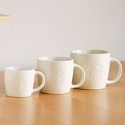 星星浮雕水杯简约女神，陶瓷杯家用马克杯，经典情侣牛奶咖啡杯微瑕