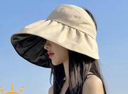 夏网红同款黑胶防晒遮阳渔夫帽女大檐可折叠太阳帽