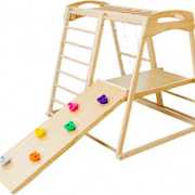 攀爬架儿童室内实木滑滑梯，宝宝秋千吊环组合家用幼儿训练木制