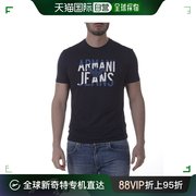 香港直邮Emporio Armani阿玛尼男士短袖T恤印花副线深蓝色棉质
