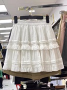 品牌早春夏季白色短裙显瘦法式蓬蓬裙蛋糕裙a字半身裙女
