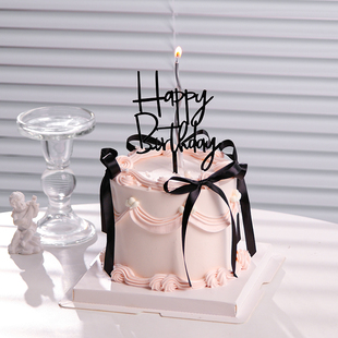 简约仙女蝴蝶结蛋糕装饰丝带，芭蕾风少女，心女生生日派对装扮插件