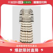 香港直邮Red Valentino 女士荷叶边蕾丝边点子花六角网眼纱中长连