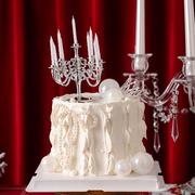 女神生日蛋糕装饰复古欧式烛台摆件珍珠迷你小甜品台装扮