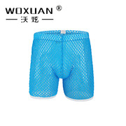 woxuan男士家居内裤弹性锦纶蕾丝，网格透气性感大平角裤00019-wgzk