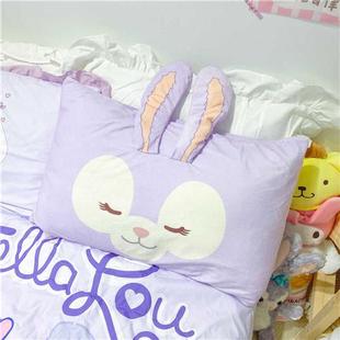卡通情侣芭蕾兔可爱单人学生枕套宿舍毛绒枕头套可拆洗床上用品