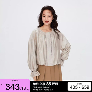 绫致ONLY2024春夏时尚百搭宽松圆领蝙蝠袖短款外套女