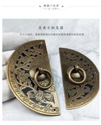 仿古中式铜拉手纯铜柜门全铜拉手鞋柜橱柜衣柜，新中式圆形铜拉手