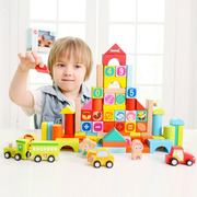 木玩世家iwood益智主题积木100粒动物园积木3-6周岁儿童玩具