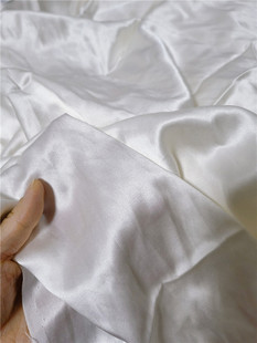 真丝白色纯色素绉缎零头布，100%桑蚕丝面料大块，服装床品连衣裙布料