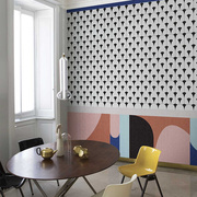 北欧艺术个性全屋定制墙布民宿，公寓背景墙壁纸，创意几何简约现代