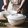日式带盖圆形陶瓷汤盆品锅汤锅碟套装 创意大号家用大碗汤碗