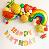 儿童生日百日周岁气球装饰恐龙水果卡通动物气球装饰背景墙