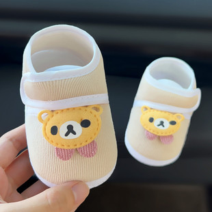 秋季宝宝护脚学步鞋夹棉小熊不掉软底，步前鞋0-1岁新生婴儿，布鞋子(布鞋子)2