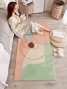 北欧卧室沙发地垫满铺家用长方形，床边时尚地毯可睡可坐茶几垫脚垫