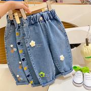 Jeans for girls Casual pants for kids牛仔裤2024男潮高端