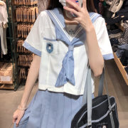 清秋女中城南诗中意中蓝色JK制服日系甜美长短袖水手服百褶裙