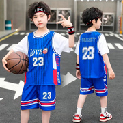 儿童篮球服套装男女孩定制幼儿园小学生23号24号短袖表演比赛球衣