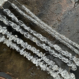 天然水晶晶透白水晶(白水晶，)散珠串，条diy饰品材料配件