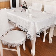 欧式餐桌茶几桌布椅套椅垫套装，蕾丝镂空长方形电视柜小圆桌布布艺