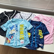 美式棒球联盟儿童短袖运动打底衫速干快干扣子开衫T恤 100-165