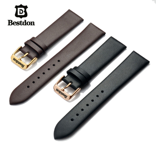 邦顿/bestdon真皮手表带代用机械表全自动男女针扣手表链20mm